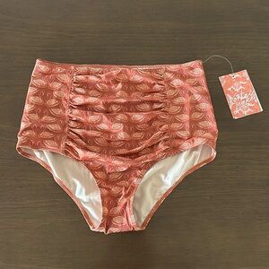 NWT Kortni Jeane Orange Swan Swim Bottoms